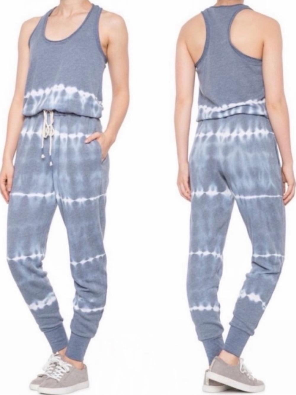 Young Fabulous & Broke Navy Tie-Dye Racerback One-Piece Jumpsuit